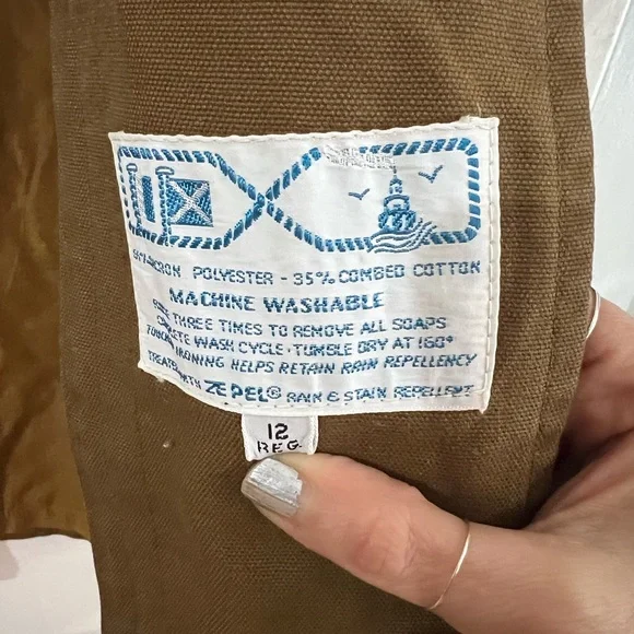 Vintage 70s A Line Trench Coat White Piping Indie Sleaze M - Picture 9 of 11